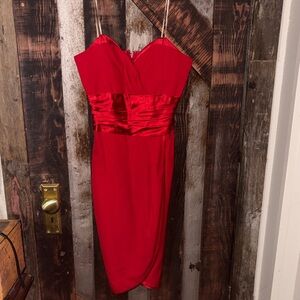 Saks Fifth Avenue Vibrant Red Strapless Dress